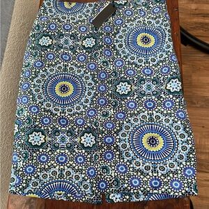 Banana Republic Blue and Green A-Line Skirt